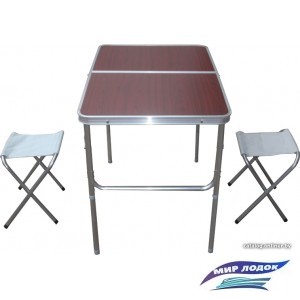 Стол со стульями Ausini VT-07 (коричневый)