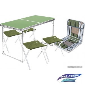Стол со стульями Nika складной стол влагостойкий и 4 стула ССТ-К2 (зеленый)