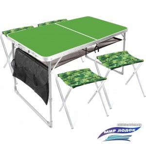 Стол со стульями Nika комплект мебели складной ССТ-К3 (зеленый)