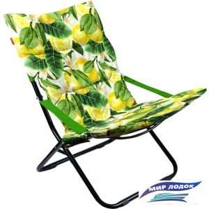 Кресло Nika Haushalt складное с мягким матрасом HHK4P (лимоны)