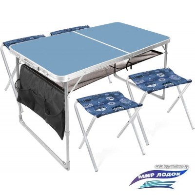 Стол со стульями Nika комплект мебели складной ССТ-К3 (голубой)