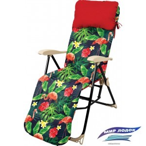 Кресло Nika Haushalt с подножкой и матрасом складное HHK5 (фламинго)