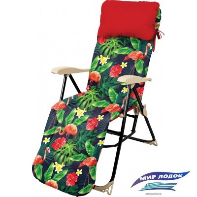 Кресло Nika Haushalt с подножкой и матрасом складное HHK5 (фламинго)