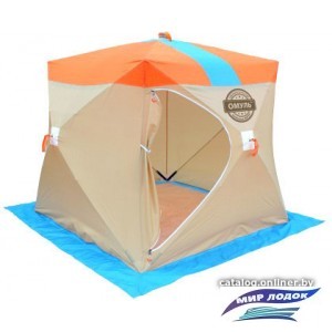 Палатка для зимней рыбалки Митек Омуль Куб 2 (бежевый/оранжевый)