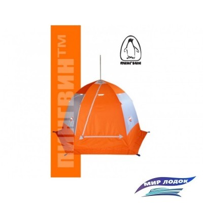 Палатка для зимней рыбалки Пингвин 3.5 Люкс (2-сл.) бело-оранжевый