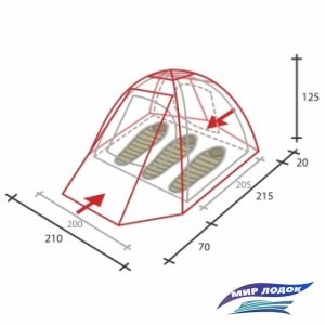 Треккинговая палатка GOLDEN SHARK Compact 3 (синий)